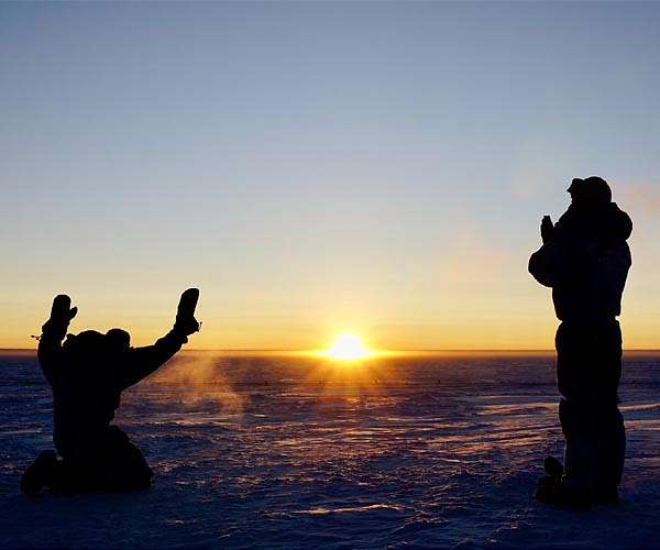 Sun rises again at Concordia research station