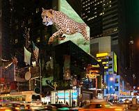 Huge 3-D displays without 3-D glasses