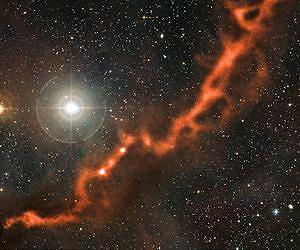 Astronomers discover and 'weigh' infant solar system