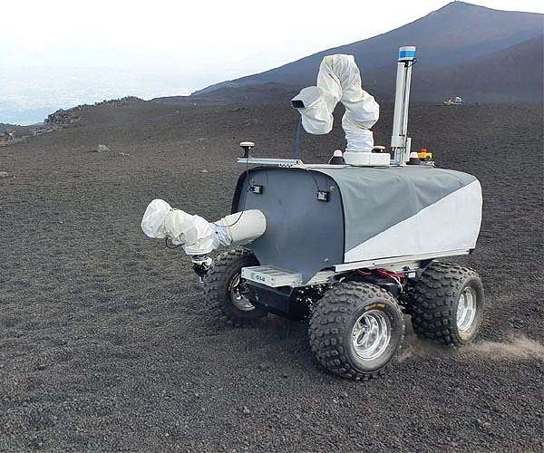 Rover plus astronaut complete Mount Etna challenge