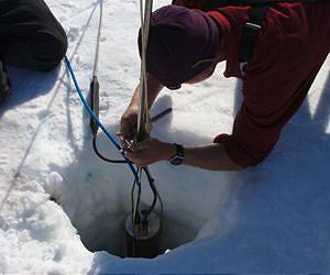 Warming ocean thawing Antarctic glacier