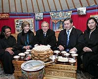 Bush Thanks Mongolia For Terror War Support