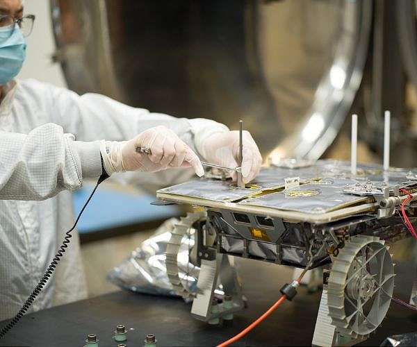 CADRE rover getting prepped for testing