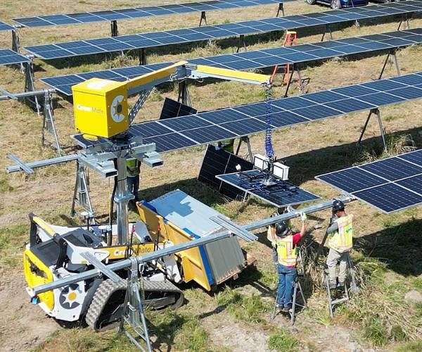 CrewMate vehicle shows potential in aiding solar field workers with PV panel installations