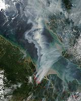 NASA's Terra Satellite Captures Fires On Sumatra
