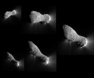 Scientist analyzes the nucleus of comet Hartley 2