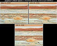 Three Red Spots Mix It Up On Jupiter