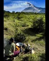 Indonesian Woman Braves Volcano Threat To Make A Living