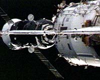 Resupply spacecraft docks with International Space Station