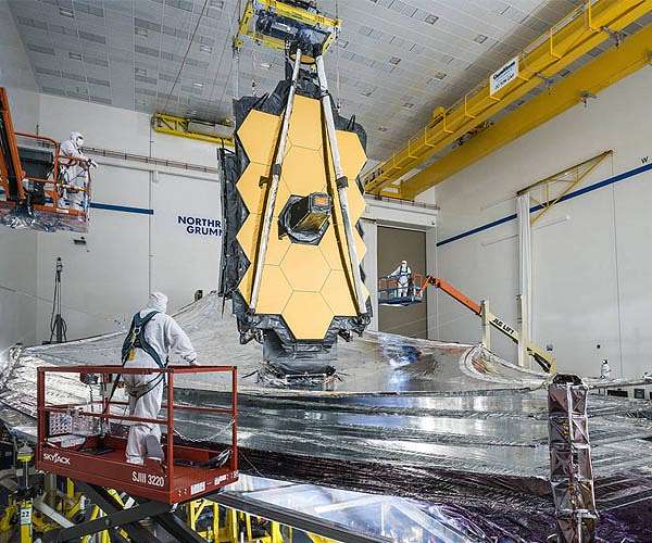 Webb Telescope packs its sunshield for a million mile trip