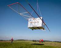 Helicopter test for Jupiter icy moons radar