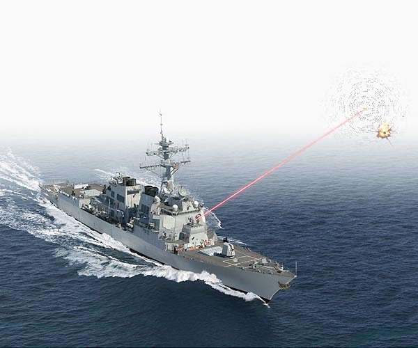 U.S. Navy intercepted test drone with HELIOS directed-energy weapon