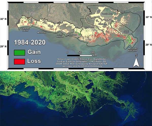 Satellites help scientists track dramatic wetlands loss in Louisiana