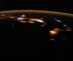 Stunning View of Lyrids and Earth at Night