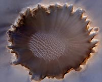 Mars Orbiter Shows Angled View Of Martian Crater
