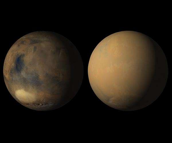 Martian global dust storm ended winter early in the south