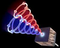 New silicon device converts blue photons into red photons