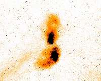 Telescopes team up to study giant galaxy
