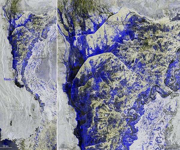 10 times normal rainfall drove vast Pakistan flooding: ESA