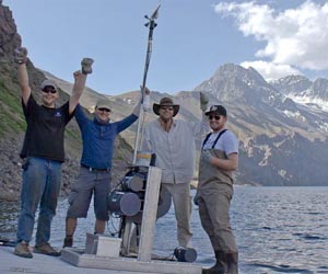 Launching the Lake Lander at Laguna Negra