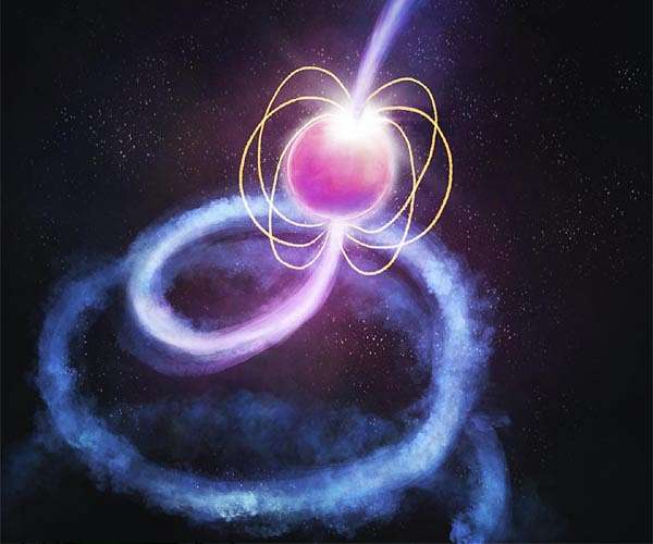 Spinning Neutron Star Generates Immense Magnetic Fields