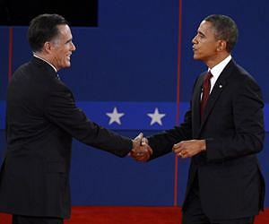 Spotlight off Romney as storm, Obama take center stage
