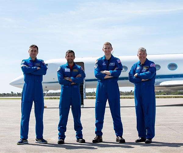 Flight Crew Arrives at NASA's Kennedy Space Center for Crew-6 Mission