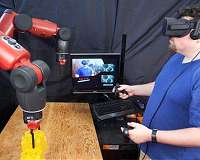 Teleoperating robots with virtual reality