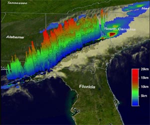 TRMM Satellite Sees Deadly Tornadic Thunderstorms In Southeastern US
