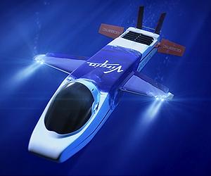 Branson unveils flying sub to explore ocean depths